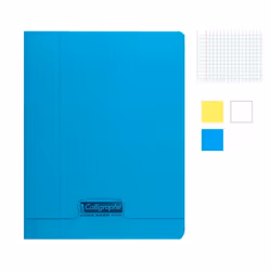 Lot de 3 cahiers - 24x32(cm) - Grands carreaux - 140 pages - couverture en polypro - sans spirale - Clairefontaine