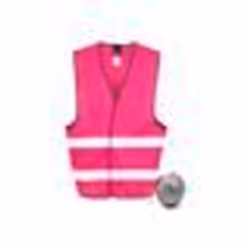Gilet réfléchissant - METEOR - Fille - Gris - Rose - Enfant