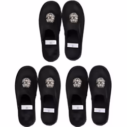 Pantoufles homme CHRISTIAN LACROIX - Qualité Supérieure - Pack de 3 Paires CLX Ecusson 3934Noir