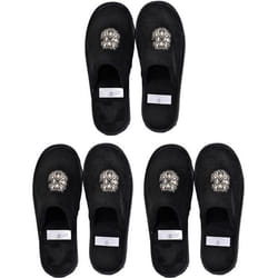 Pantoufles homme CHRISTIAN LACROIX - Qualité Supérieure - Pack de 3 Paires CLX Ecusson 3934Noir