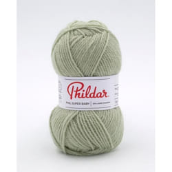 Phildar - Pelote de Laine PHIL SUPER BABY de 25g - Laine à Tricoter - 70% ACRYLIQUE30% LAINE - Aiguille n°3 - Couleur TILLEUIL