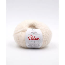Phildar - Pelote de Laine PHIL VENUS de 50g - Laine à Tricoter  - 15% ALPAGA33% LAINE52% POLYAMIDE - Aiguille n°4 - Couleur BLANC
