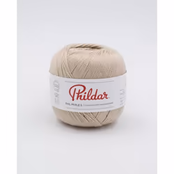 Phildar - Pelote de Laine PHIL PERLE 5 de 50g - Laine à Tricoter  - 100% COTON - Aiguille n° - Couleur BEIGE