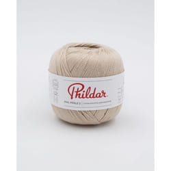 Phildar - Pelote de Laine PHIL PERLE 5 de 50g - Laine à Tricoter  - 100% COTON - Aiguille n° - Couleur BEIGE