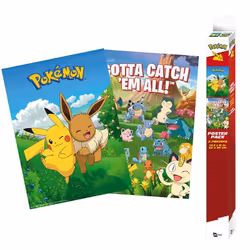 ABYstyle GBYDCO084, 2 pièce(s), 170 g/m², Pokemon, Rectangulaire, Garçon/Fille, Multicolore