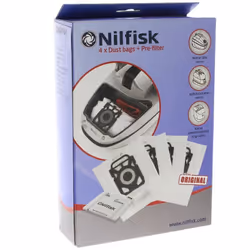 Sacs aspirateur par 4 origine : Sacs pour Aspirateur Nilfisk compatible avec appareils Gm510 king, Gm520 king, Gm530 king, Gm ...