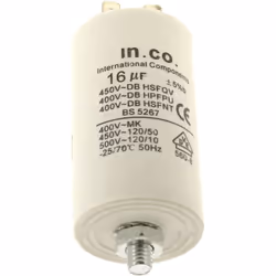 Condensateur 16µf, 400v, 481912118284 : Condensateurs pour Lave-linge, Seche-linge, Tondeuse a gazon, Hotte, Lave-vaisselle B ...