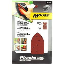 Abrasifs mouse assortis par 5 - ponceuse Black&decker