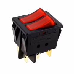Interrupteur double 6 cosses rouge : Interrupteurs et switch pour Radiateur Calor compatible avec appareils 6506, 6507, 6508