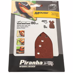 Abrasifs mouse 80g par 5 : Abrasifs pour Ponceuse Black & decker compatible avec appareils Ka150k type 1, Ka160k type 1, Ka16 ...