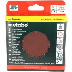 Abrasifs ronds d=125 40g par 5 : Abrasifs pour Ponceuse, Seche-linge Black & decker, Bosch, Skil, Metabo, Mac allister compat ...