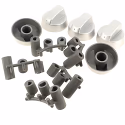 Boutons universels gris multi-axes par 5 : Boutons pour Cuisiniere, Bloc evier, Four, Table de cuisson, Table induction Diver ...