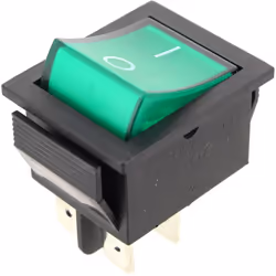 Interrupteur marche/arret 4 cosses vert : Interrupteurs et switch pour Refrigerateur, Centrale vapeur, Nettoyeur vapeur, Vitr ...