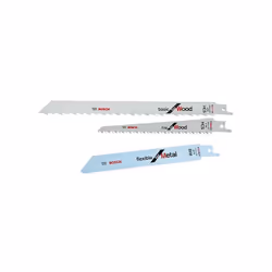 Lames scie sabre assorties par 3 : Lames et couteaux pour Scie electrique Bosch compatible avec appareils Pfz550e 0603226703, ...