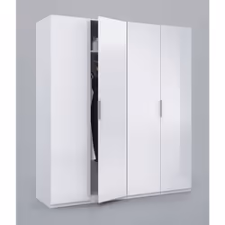 Double armoire en blanc brillant avec 4 portes. Avec une barre a l'interieur pour suspendre vos vetements et plusieurs etager ...