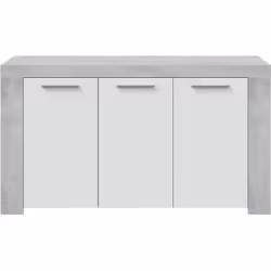Buffet avec 3 portes en melamine. Profitez du meilleur prix de ce buffet moderne et pratique de couleur Blanc Artik et Ciment ...