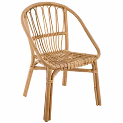 Ce fauteuil en rotin est idéal dans une pièce à la décoration naturelle. Couleur: Beige. Dimension produit: L. 56 x l. 63 x H ...