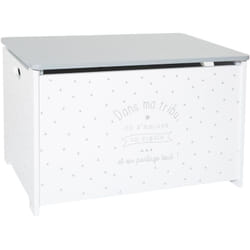 Pegane - Coffre à jouets gris en bois - l. 58 x l. 38 x h. 38 cm