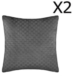 Lot de 2 Coussins gris en velours - 40 x 40 cm Pegane