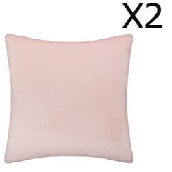Lot de 2 Coussins rose en velours - 40 x 40 cm Pegane