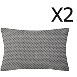 Lot de 2 Coussins gris déhoussable - 30 x 50 cm Pegane