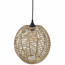 Cette suspension tressée est composée d'un abat-jour en fer et rotin de D. 33 x H. 35 cm, d'un câble de 100 cm en PVC et cuiv ...