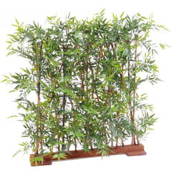 Plante artificielle haute gamme Spécial extérieur/ Haie Bambou artificiel coloris vert - Dim : 90 x 45 x 110 cm