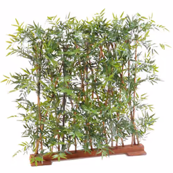 BAMBOU JAPANESE PLAST HAIE DENSE 110 UV RESISTANT artificielle, plante artificielle composée de 19 cannes avec un socle bois  ...