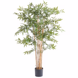 BAMBOU JAPANESE PLAST 150 CM UV RESISTANT Artificiel, plante artificielle comprenant 7 cannes de couleur naturelle, les feuil ...