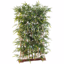 BAMBOU NEW HAIE 150 Artificiel, avec un socle de 95cm de long par 18cm de large, composé de 18 cannes. Garantie UV 2000heures ...