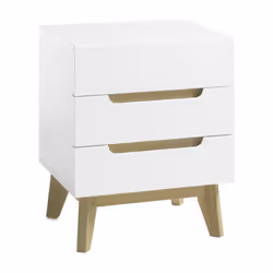 Chevet avec 3 tiroirs coloris laqué blanc mat. Cette jolie tabel de chevet avec style unique et moderne viendra compléter la  ...
