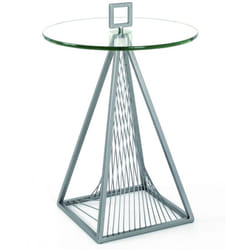 Pegane - Table d'appoint coloris gris - Dim : h 57 x ø 45 cm