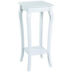 Console en bois massif laqué blanc - 30 x 30 x 71 cm -PEGANE-