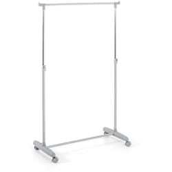 Pegane - Portant réglable en tube d'acier gris - l 81 x p 39 x h 96-160 cm