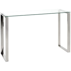 Pegane - Table haute en verre trempé transparent - 120 x 40 x 78 cm