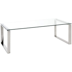 Table basse en verre trempé transparent - 120 x 60 x 40 cm Pegane
