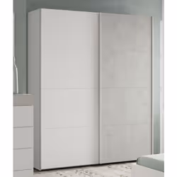 Armoire composé de 2 Portes avec penderie et 1 tablette de rangement (une de chaque côté). Un design contemporain qui apporte ...