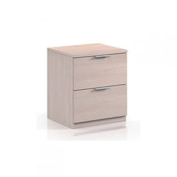 Pegane - Table de chevet avec 2 tiroirs en chêne - 45 x 38 x 34 cm