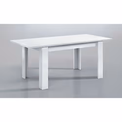 Table extensible salle à manger coloris Blanc Artik. cette table repas de forme rectangulaire fera sensation au cœur de votre ...