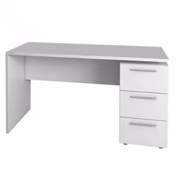 Bureau avec 3 tiroirs coloris Blanc Artik. Bureau informatique design contemporain idéal pour ajouter une touche de modernité ...