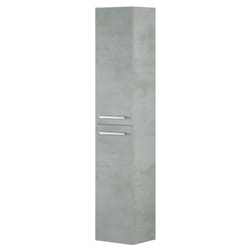 Pegane - Colonne Salle de bain suspendue avec 2 portes décor béton - 150 x 30 x 25 cm