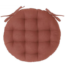 Lot de 4 galettes de chaise rondes en coton coloris terracotta - 38 x 38 cm -PEGANE-
