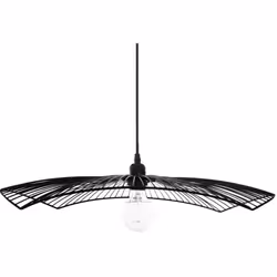 Cette suspension en métal filaire forme chapeau noir est pensée pour donner une allure chic et contemporaine à votre intérieu ...