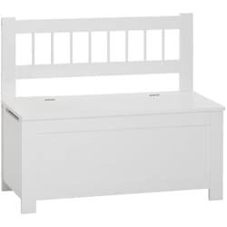 Banc / coffre à jouets en bois coloris blanc - L.74 x l.34 x H.64 cm Pegane