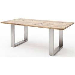 Table à manger / table diner en chêne massif teinte chêne sauvage - L.180 x H.77 x P.100 cm Pegane