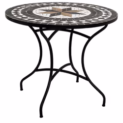 Table de repas ronde en mosaique coloris noir. Créez une atmosphère élégante et tropicale avec cette table de repas design. À ...