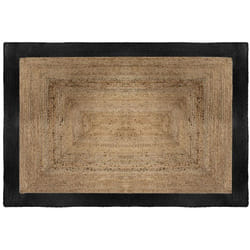 Pegane - Tapis en jute coloris naturel / noir - l. 170 x l. 120 cm