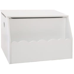 Pegane - Coffre à jouets coloris blanc en mdf - l. 57,5 x l. 38 x h. 38 cm