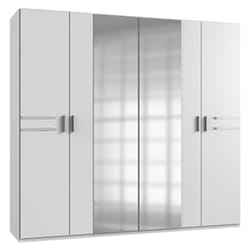 Armoire placard meuble de rangement coloris blanc - Longueur 225 x Hauteur 210 x Profondeur 58 cm Pegane