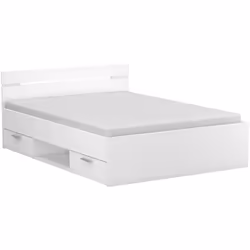 Ce lit 2 places 140x190 cm s'intègre dans n'importe quel décor de chambre. Son rangement intégré sous le lit permet un réel g ...